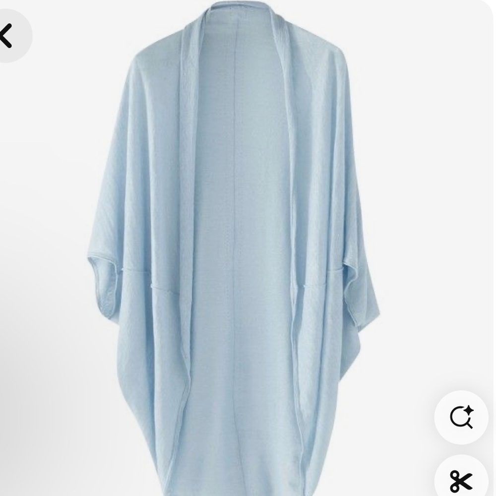 Wrap London blue linen cocoon cardigan